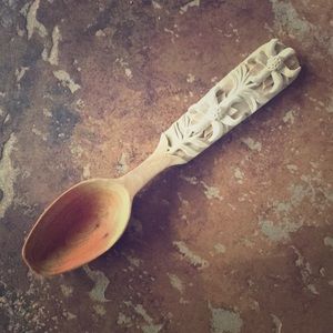 Vintage carved wooden spoon